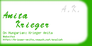 anita krieger business card